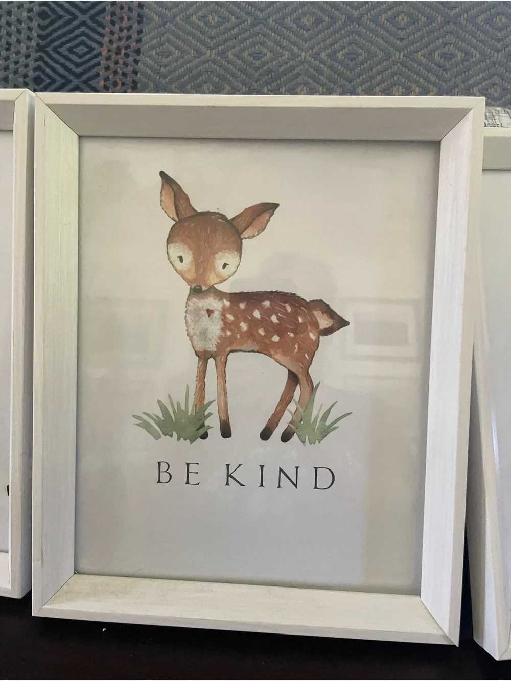 Be Clever / Be Kind Woodland Framed Prints in White